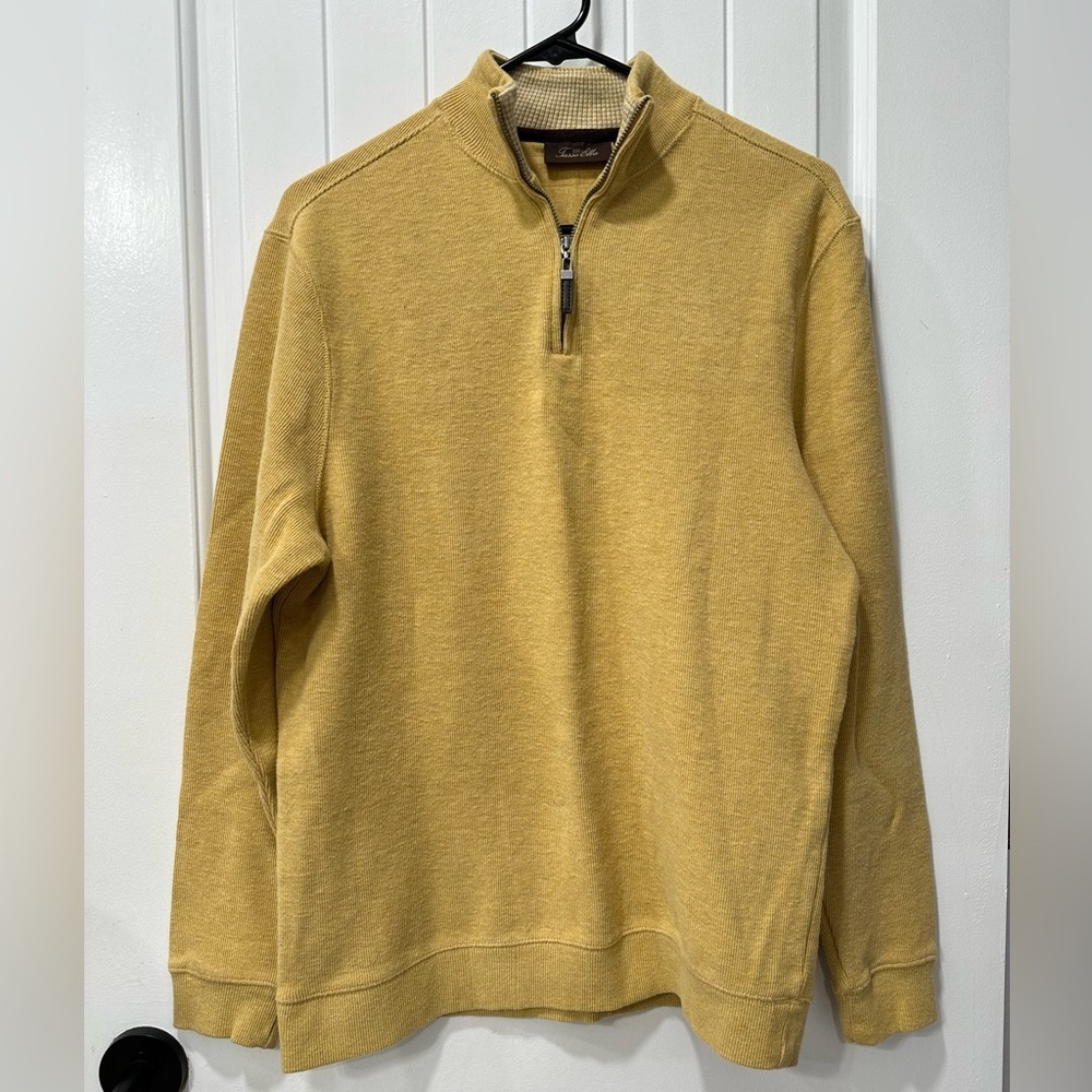 Men’s Tasso Elba Half-zip Collared Sweater in Light Yellow